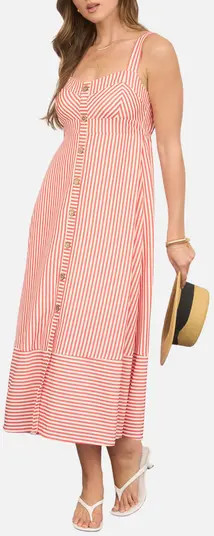 Blu Pepper Stripe Button Trim Midi Dress | Nordstromrack | Nordstrom Rack