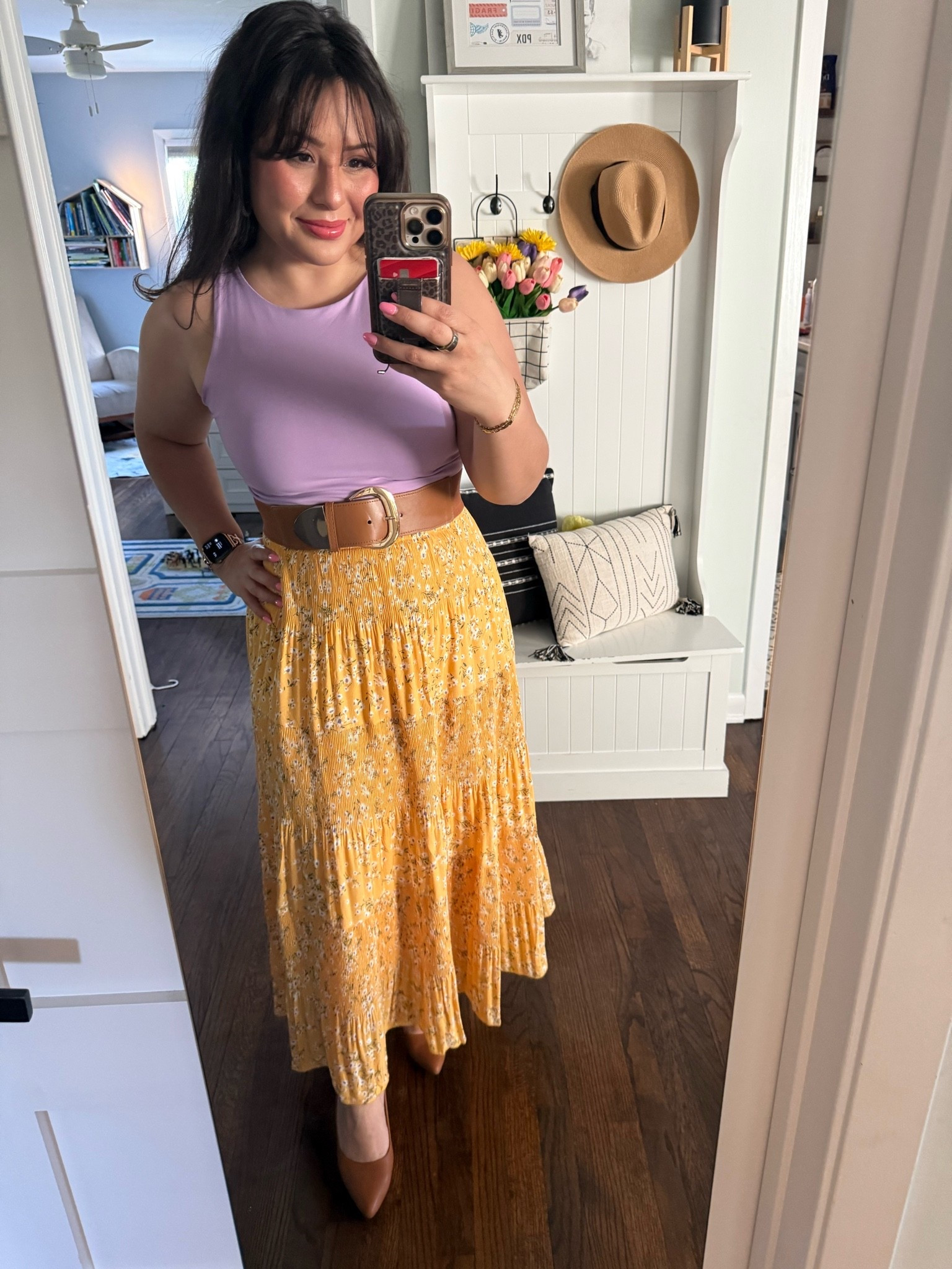 Dressy outfit I looove this skirt so much I have a few colors and same for the top but size up in the top!