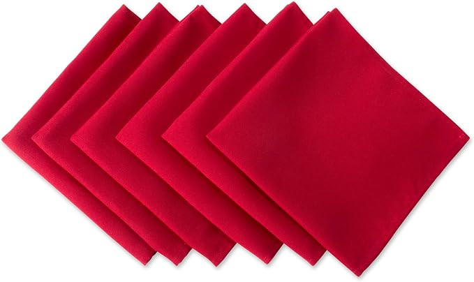 DII 100% Spun Polyester Table Top Collection, Napkins, 18x18, Red, 6 Piece | Amazon (US)