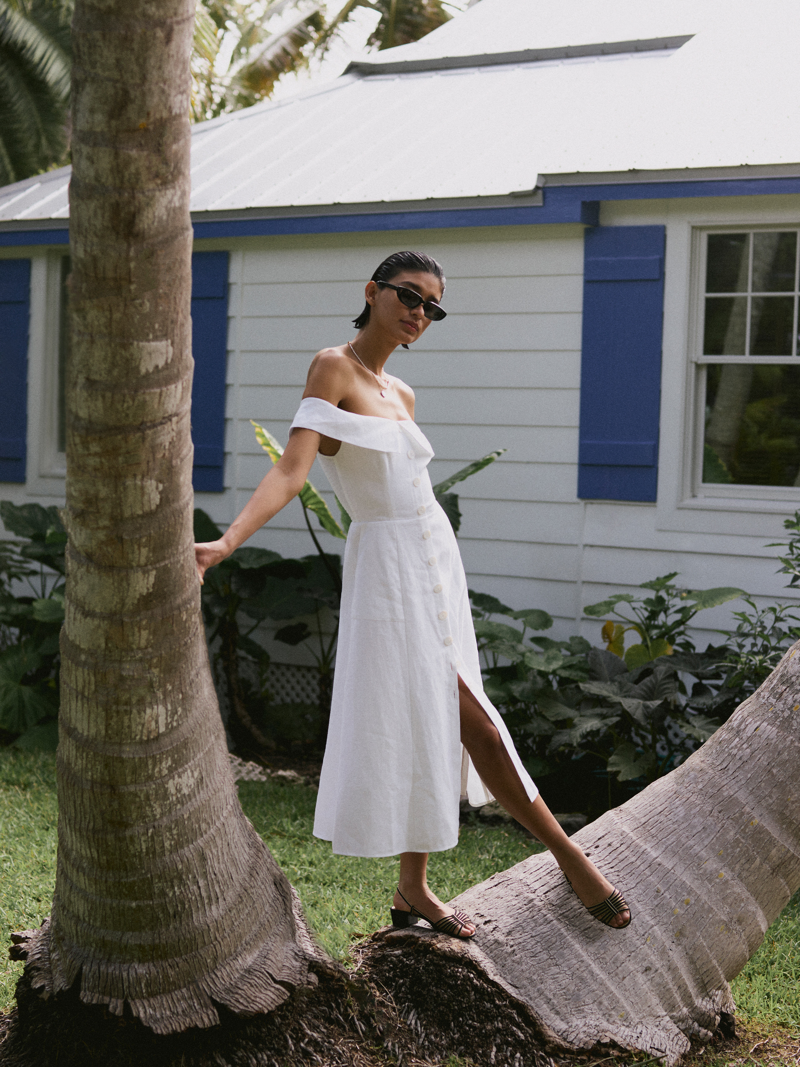 Adriel Linen Dress | Reformation (Global)