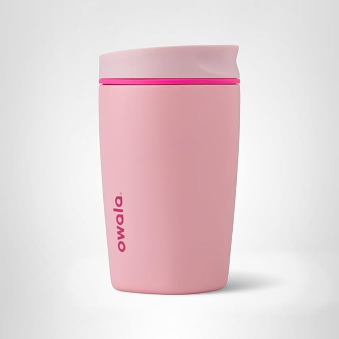 Owala SmoothSip Slider Insulated Stainless Steel Coffee Tumbler, Reusable Iced Coffee Cup, Hot Co... | Amazon (US)