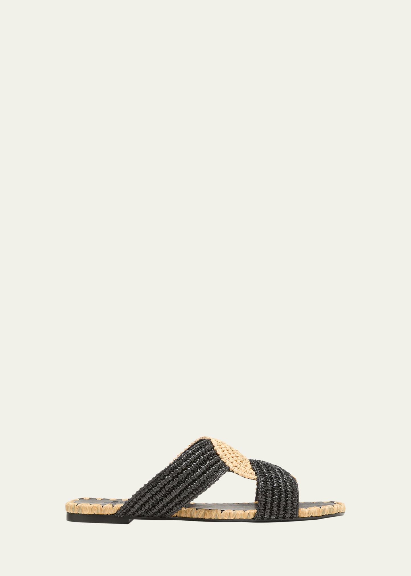 Castaner Prado Bicolor Raffia Slide Sandals | Bergdorf Goodman