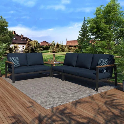 Townsend Outdoor 5 Person Sectional Seating Group With Sunbrella Cushions | Wayfair North America