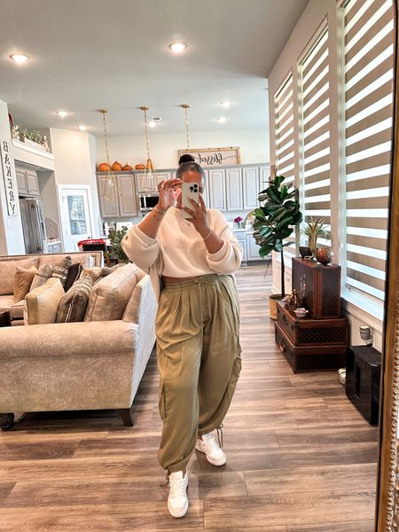 Pants-  size medium 
Sweater-  size small 
Sneakers -  tts 

Fall outfits 
Cargo pants outfit 
Fall transitional outfit 
Work pants outfit 
Work pants 
How to style cargo pants 
What to wear 
What to wear for fall 




#LTKstyletip #LTKfindsunder100 #LTKworkwear