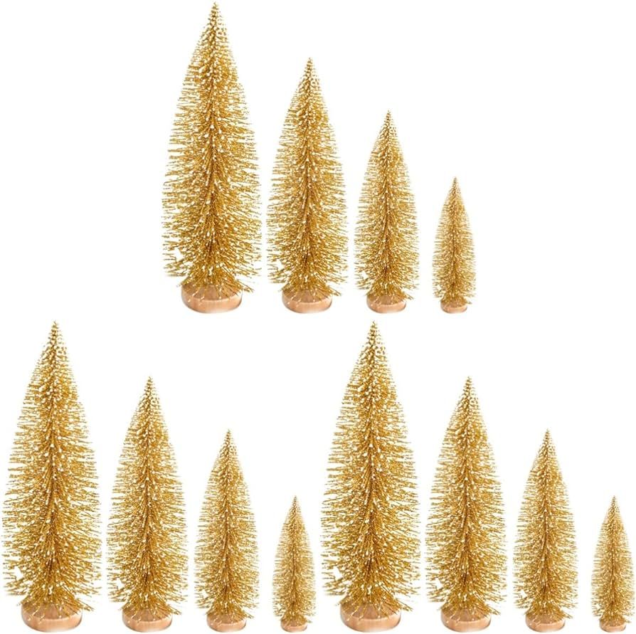Garneck 12 pcs Model Adornment Christmas Flocking Display Crafts Tiny Winter and Frost Room Base ... | Amazon (US)