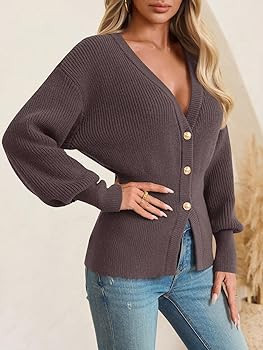 Saodimallsu Womens Cardigan Sweaters Open Front 2025 Chunky Button Down V Neck Sweater Winter Kni... | Amazon (US)