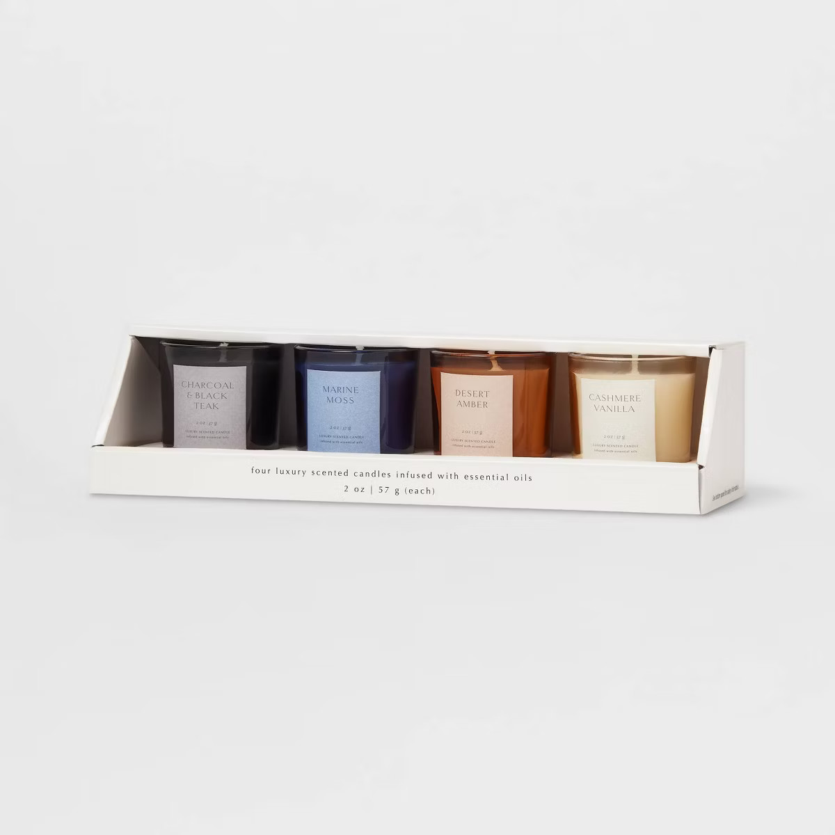 4pk Cashmere Vanilla and Watermint and Eucalyptus + Desert Amber and Charcoal and Black Votive ea... | Target