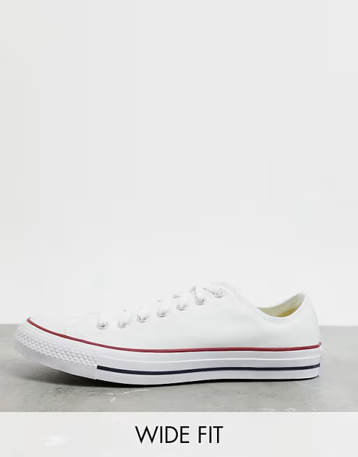 Converse Wide Fit Chuck Taylor All Star Ox white trainers | ASOS | ASOS (Global)