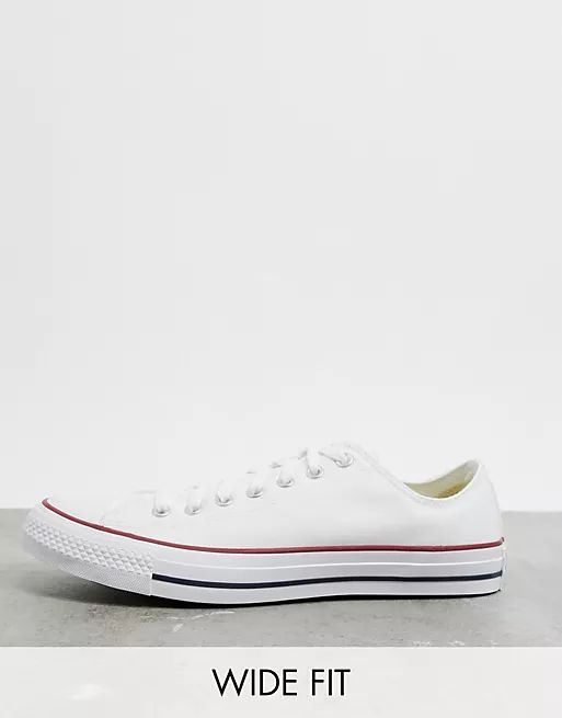 Converse Wide Fit Chuck Taylor All Star Ox white trainers | ASOS | ASOS (Global)