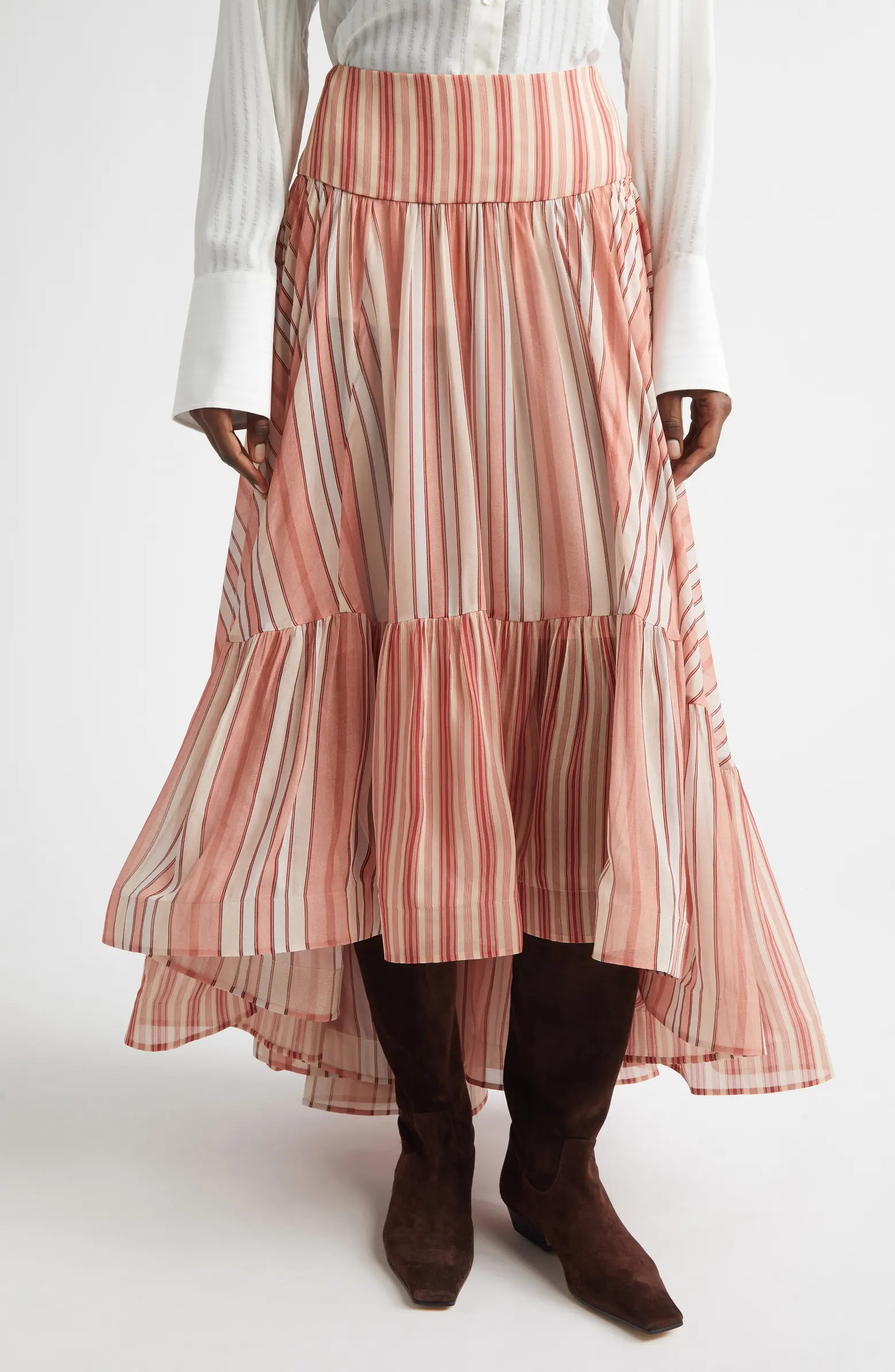 Rebellion Bohemian Stripe Tiered Maxi Skirt | Nordstrom