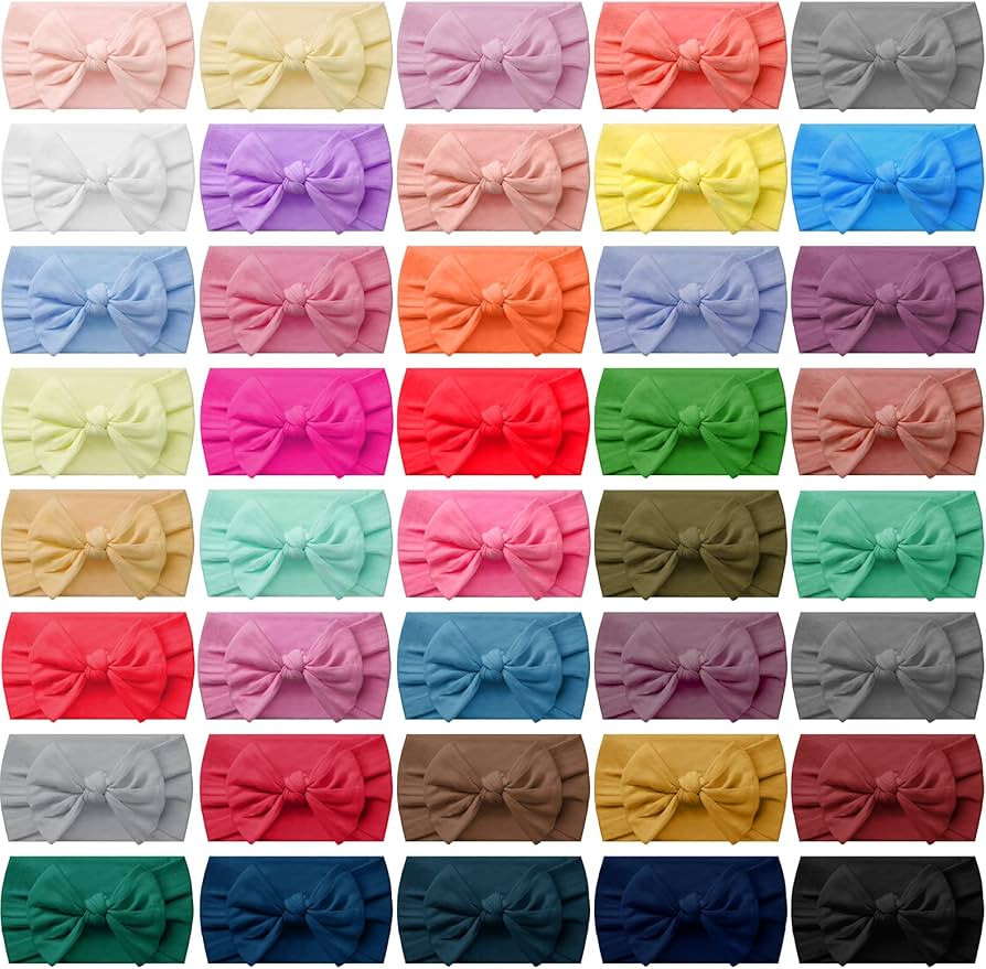 Janinka Baby Girl Hairband, 42 Pcs Nylon Headbands with Bows Knotted Children Soft Hair Accessori... | Amazon (US)