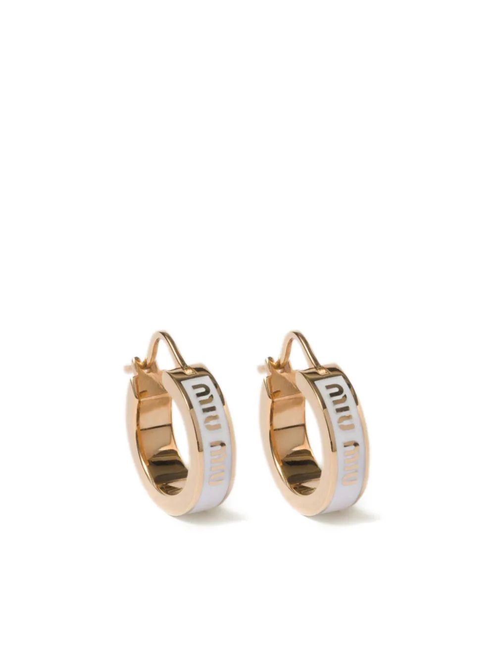 Miu Miu Enamel Hoop Earrings - Farfetch | Farfetch Global