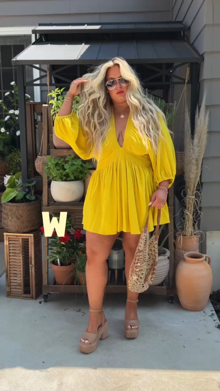 Obsessed with this yellow free people dress! Comes in lots of colors! Wearing an XL 

 #LTKootd #LTKMidsize
