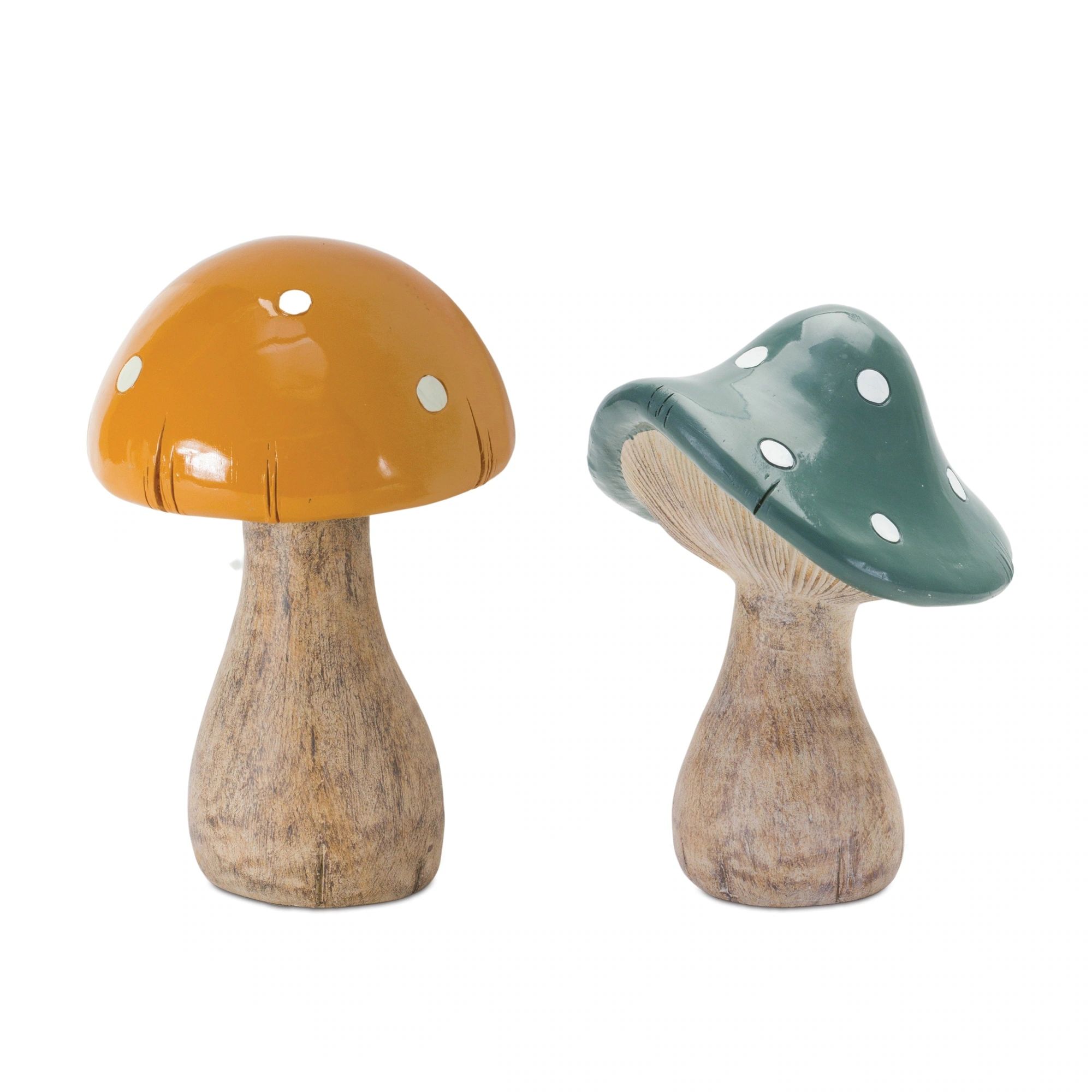 Set of 2 Green and Orange Mushroom Tabletop Decorations 8 | Bed Bath & Beyond