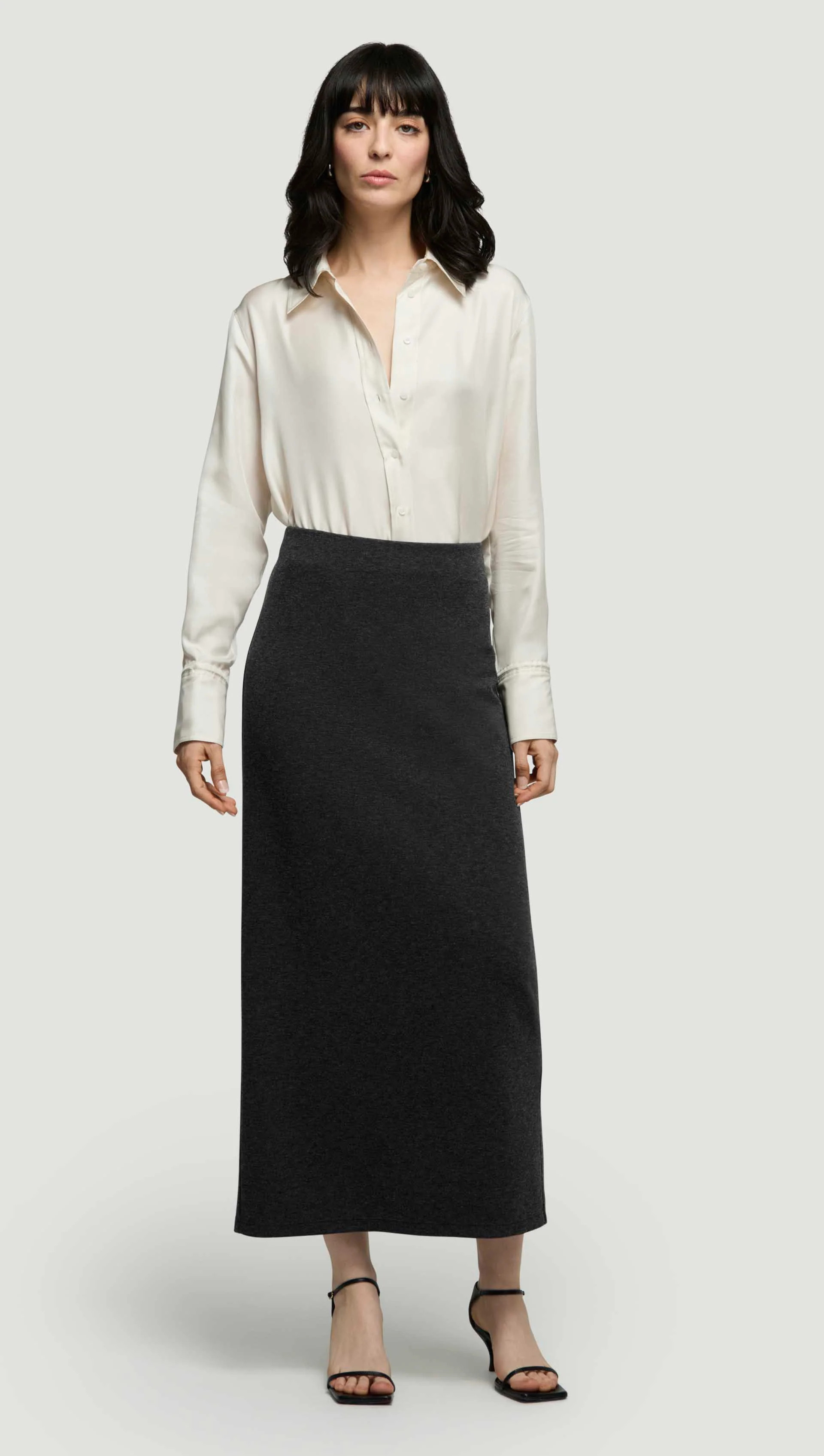 Slim Skirt in Wool Jersey | Women's Skirts | Argent | Argent