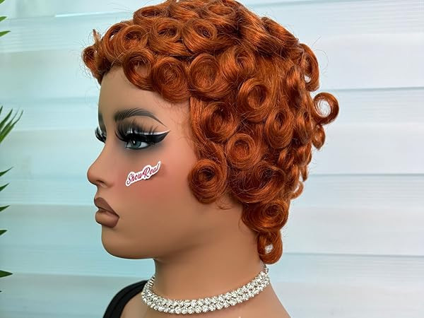 showreal Pixie Cut Wigs Human Hair for Black Women Short Pixie Cut Wigs 100% Real Human Hair Lightweight Glueless Natural Black Layered Pixie Wig(025-1B) | Amazon (US)