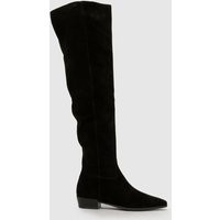 schuh Daffy Suede Over The Knee Boots in Black | Schuh