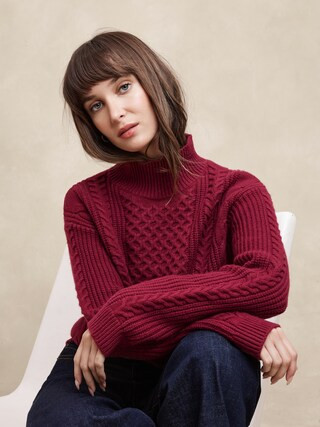 Cable Turtle-Neck Sweater | Banana Republic Factory