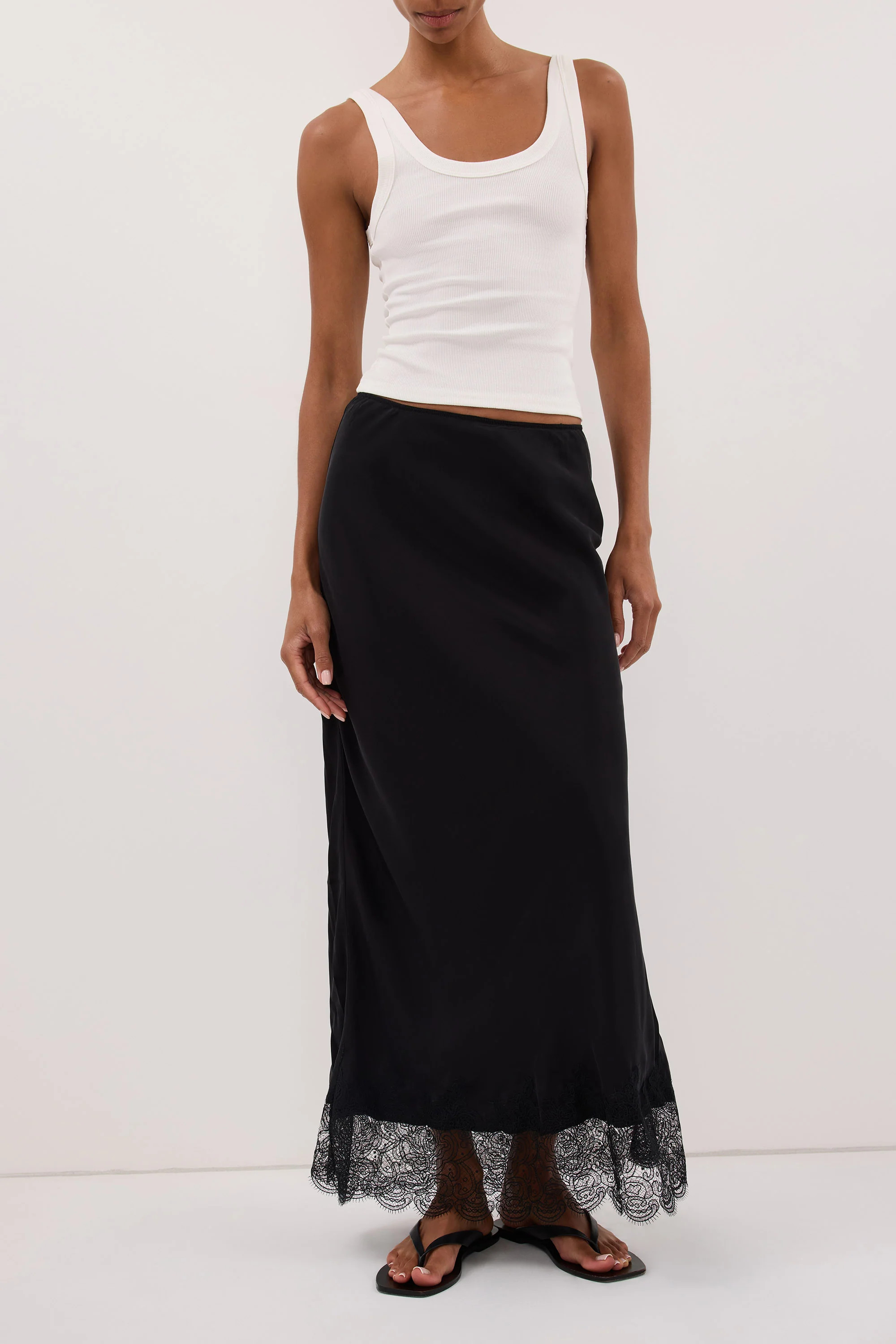 MINA BLACK CUPRO LACE SKIRT | DISSH