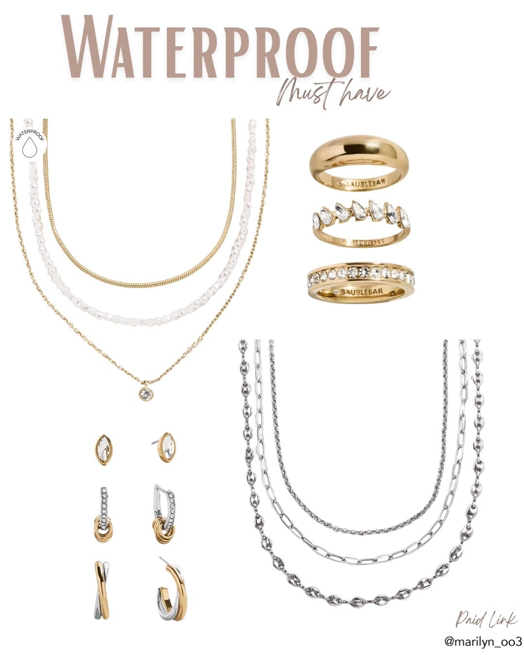 ✨Waterproof + chic ✨ 
Joyas que sí valen la pena, básicas para el diario y lista para el agua. 💧 ✨

#LTKSeasonal #LTKMothersDay #LTKOver40