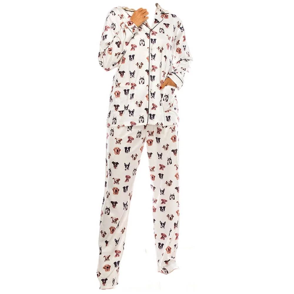 Womens Ladies Fleece PJ Pajama Set, Dog (1 set), Size S | Walmart (US)