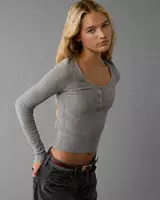 AE Fitted Henley Sweater | American Eagle Outfitters (US & CA)