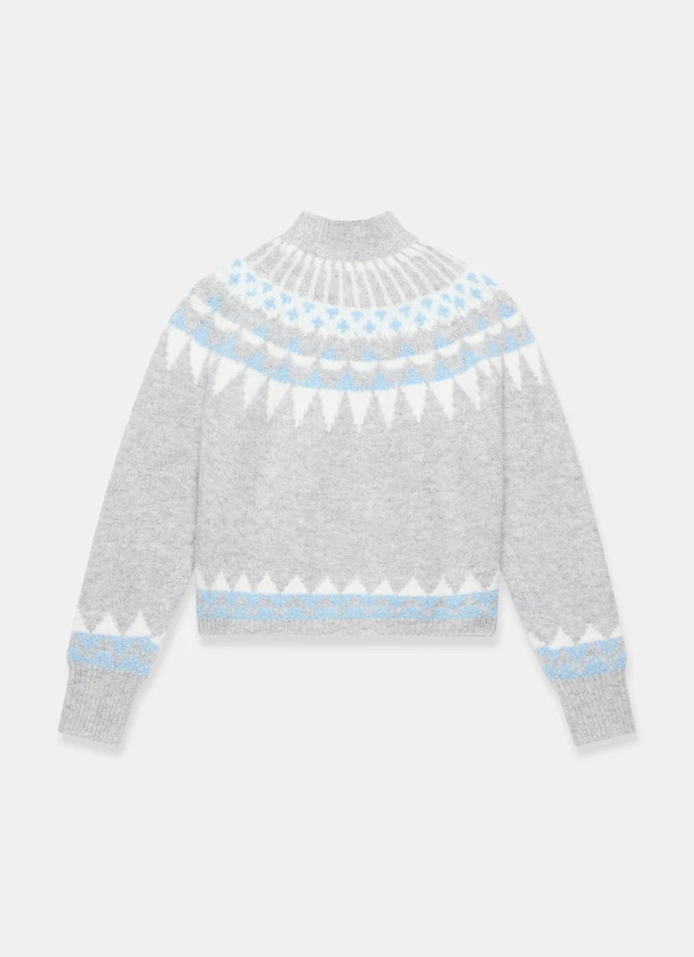 Grey Sparkle Fair Isle Knit Jumper | Mint Velvet