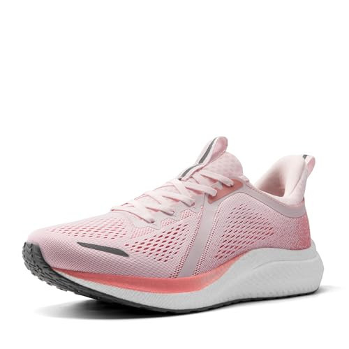 ALLSWIFIT Women's Walking Shoes Slip On Non Slip Running Tennis Breathable Lightweight Comfortable Athletic Gym Workout Sneakers,Size 8,Pink,SARR003W | Amazon (US)