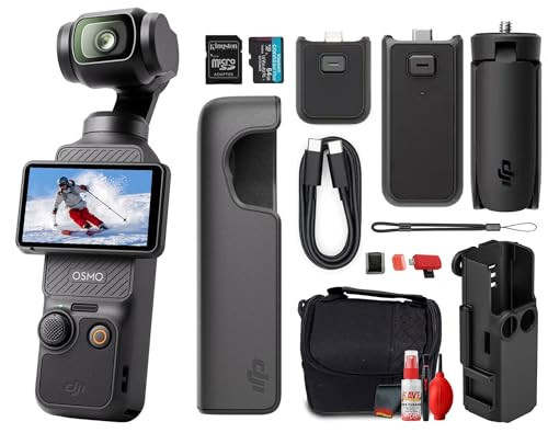 DJI Osmo Pocket 3 Capture More Combo | 1-Inch CMOS 4K 120fps Handheld Gimbal Camera with 3-Axis Stabilization (CP.OS.00000376.01) + 50 in 1 Accessory Kit + Camera Bag + More | Amazon (US)