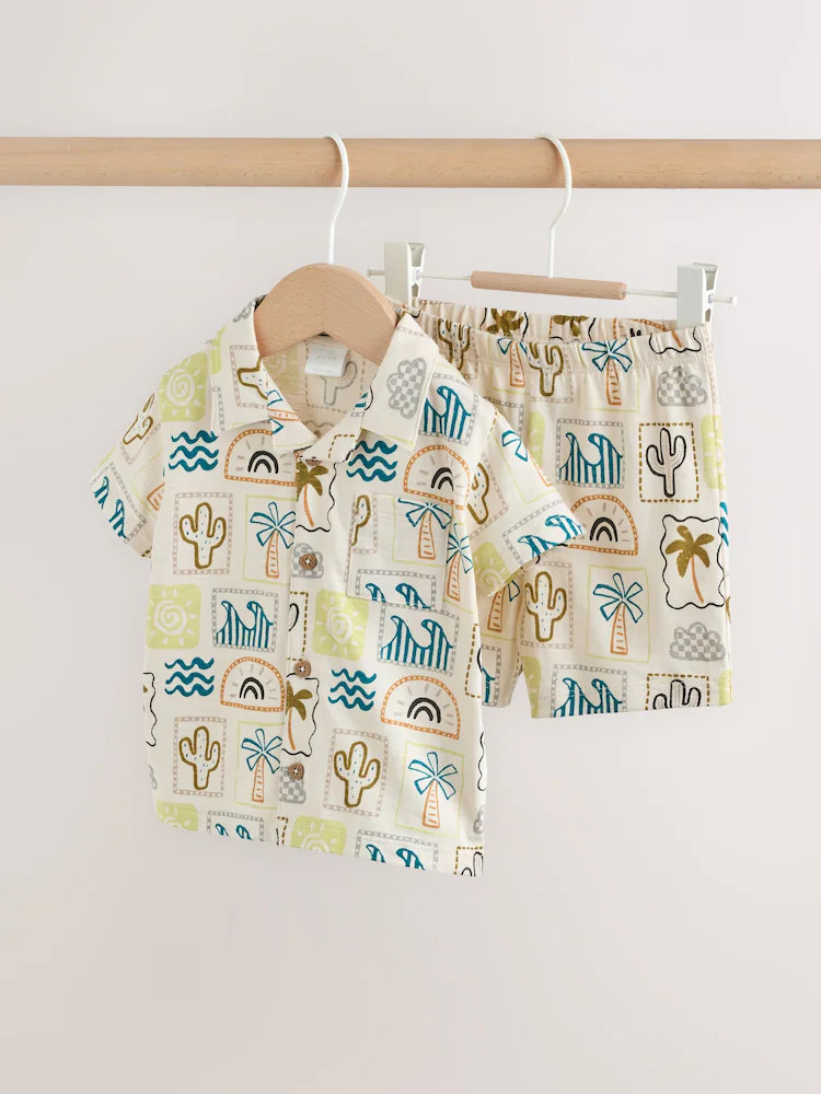 Neutral Palm Print Shirt and Shorts Baby Set (0mths-2yrs) | Next US