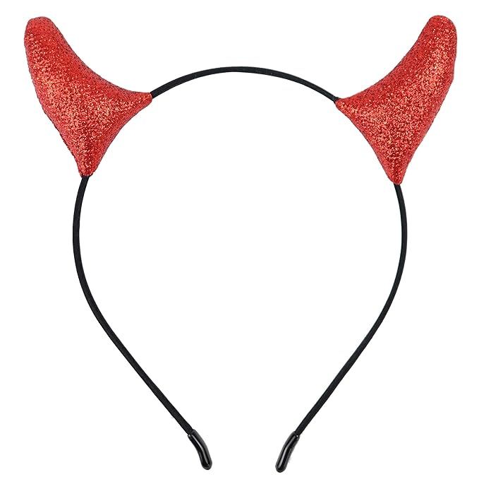 Glitter Devil Horns Headband Glitter Red | Amazon (US)