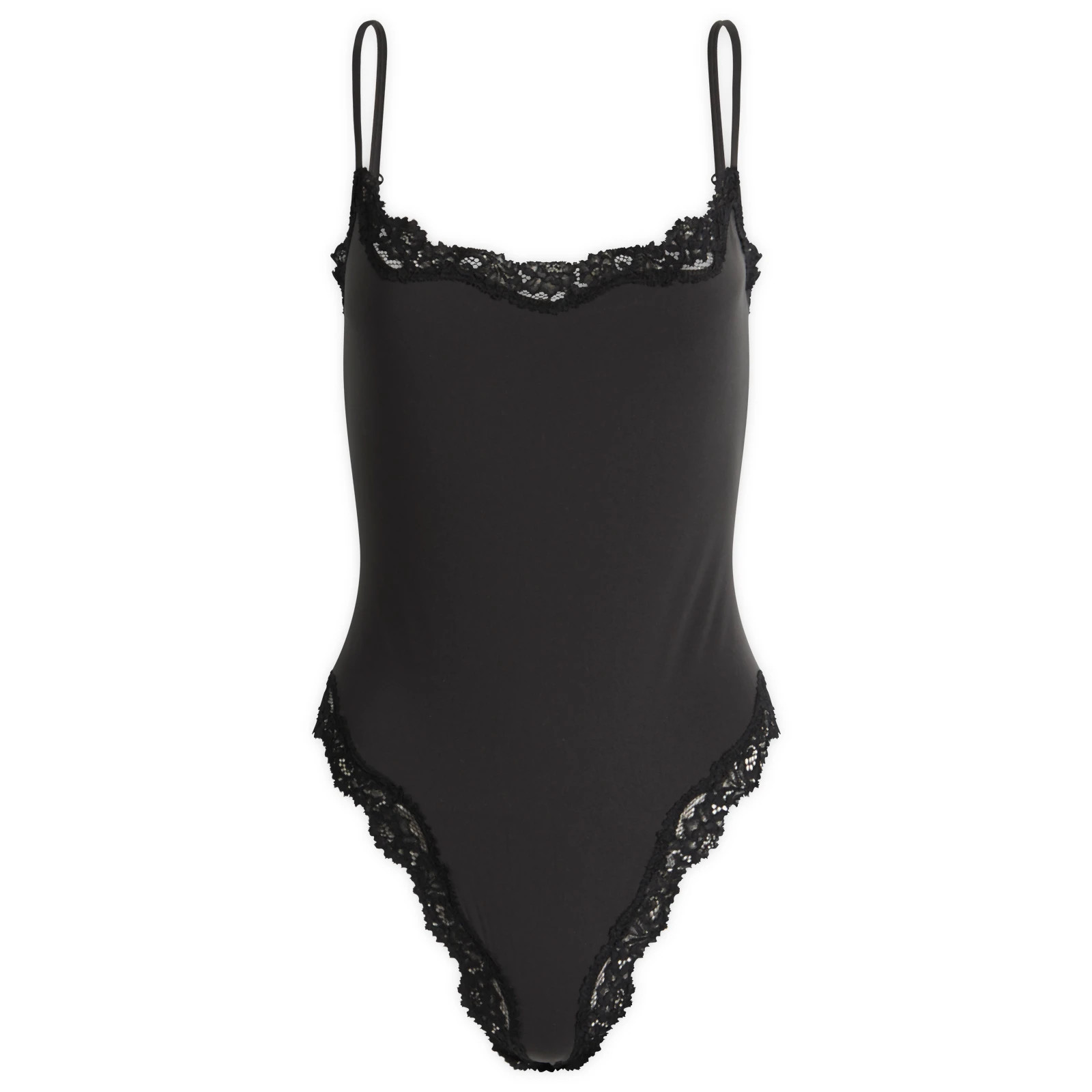 SKIMS Women's Fits Everybody Lace Cami Bodysuit in Onyx, Size Small | END. Clothing