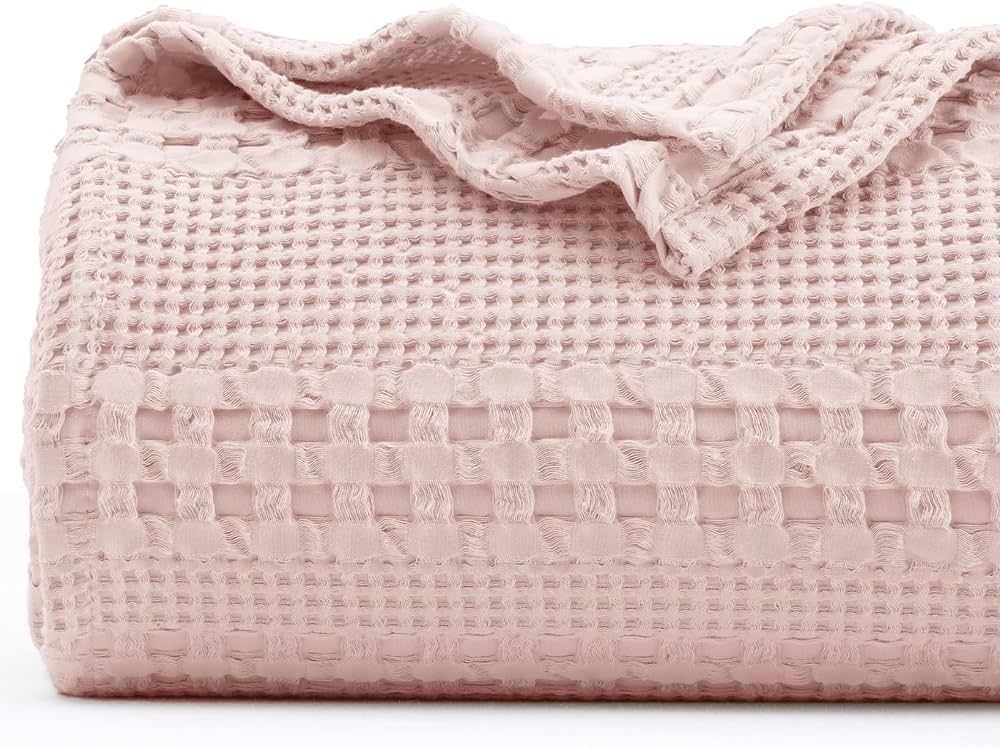 PHF 100% Cotton Waffle Weave Blanket Queen Size - Washed Soft Lightweight Blanket for All Season ... | Amazon (US)