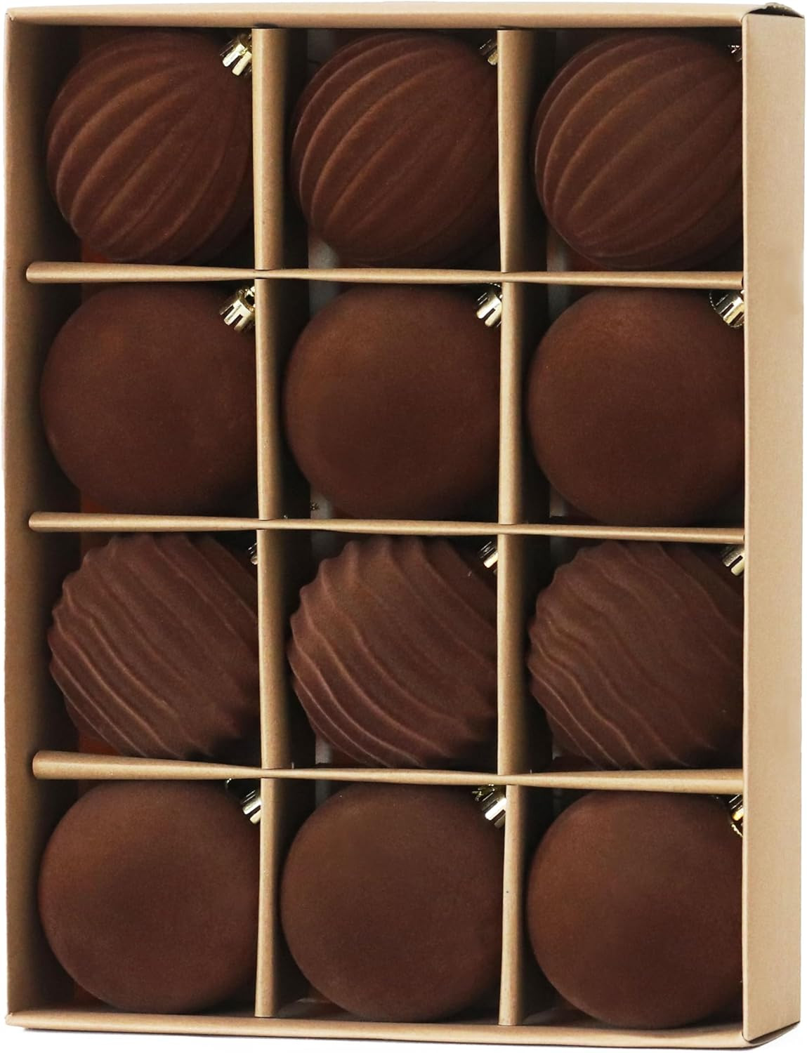 Senjie 3.15 inch Velvet Christmas Ornaments Balls Sets for Christmas, 12PCS Xmas Tree Flocked Sha... | Amazon (US)