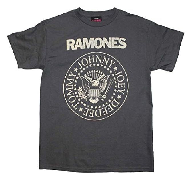 Ramones Distressed Logo Seal Crest - Grey | Amazon (US)