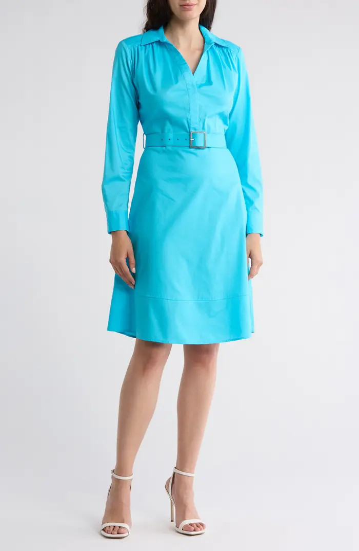 Calvin Klein Belted Long Sleeve Dress | Nordstromrack | Nordstrom Rack
