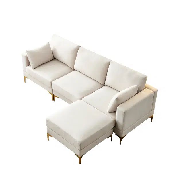 Arlete 92.9" Wide Reversible Sofa & Chaise with Ottoman | Wayfair North America