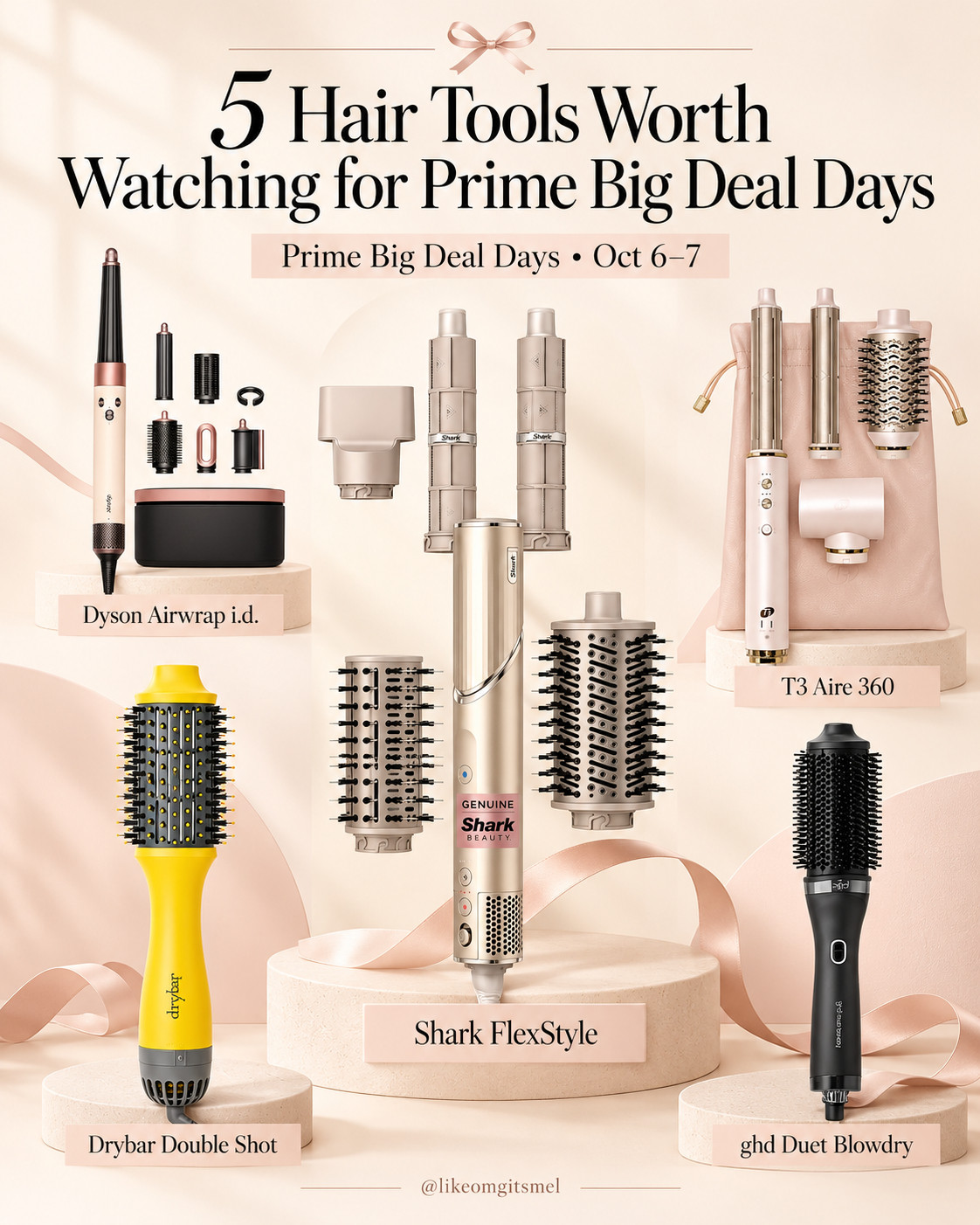 Hair tool deals are one of the FIRST things I’m watching for Prime Big Deal Days. 🎀✨ 

If you’ve been waiting to upgrade your blowout routine, these are the Amazon hair tools worth keeping an eye on for October 6–7 — from multi-stylers to easy at-home blowout brushes.

5 Hair Tools I’m Watching:
- ✨ Dyson Airwrap i.d. — the splurge-worthy multi-styler for curls, waves, smoothing + blowouts
- 🤍 Shark FlexStyle — versatile styling system for drying, curling, smoothing + adding volume
- 🎀 T3 Aire 360 — air styler designed for bouncy curls + polished blowouts
- 💛 Drybar Double Shot — blow-dryer brush for an easy, voluminous salon-style blowout
- 🖤 ghd Duet Blowdry — heated blow-dry brush for smoothing + shaping wet hair into a finished style

These are definitely watch-list products rather than impulse buys, so Prime Big Deal Days is the perfect time to check for price drops on the hair tools you’ve already been eyeing. 

👀 I’ll be watching these especially closely!

📌 Save this for Prime Big Deal Days hair tool deals, Amazon beauty finds + at-home blowout essentials.

Everything is Linked! ↓

#LTKSaleAlert #LTKBeauty #LTKTravel