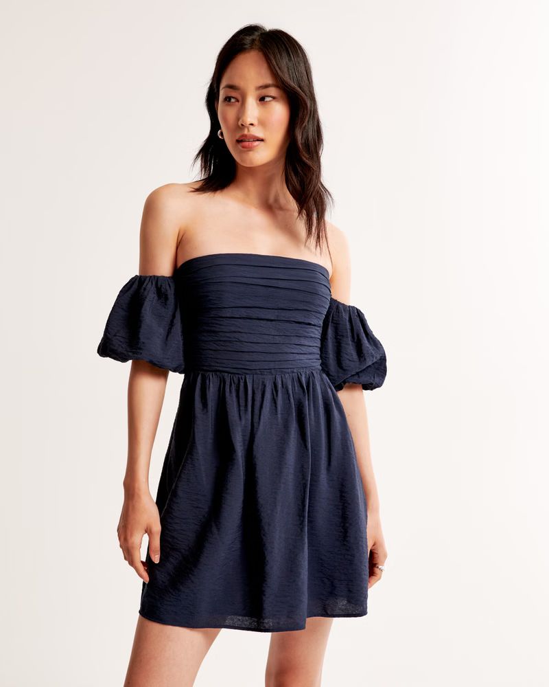 The A&F Emerson Off-The-Shoulder Mini Dress | Abercrombie & Fitch (US)