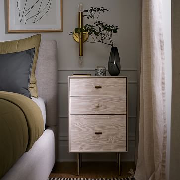 Modernist Wood and Lacquer Grand Nightstand - Flax/Winterwood | West Elm (US)