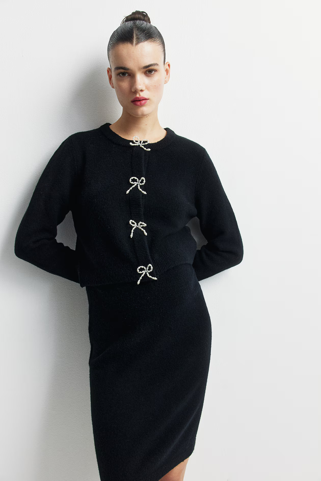 MAMA 2-piece Knit Set - Black - Ladies | H&M US | H&M (US + CA)