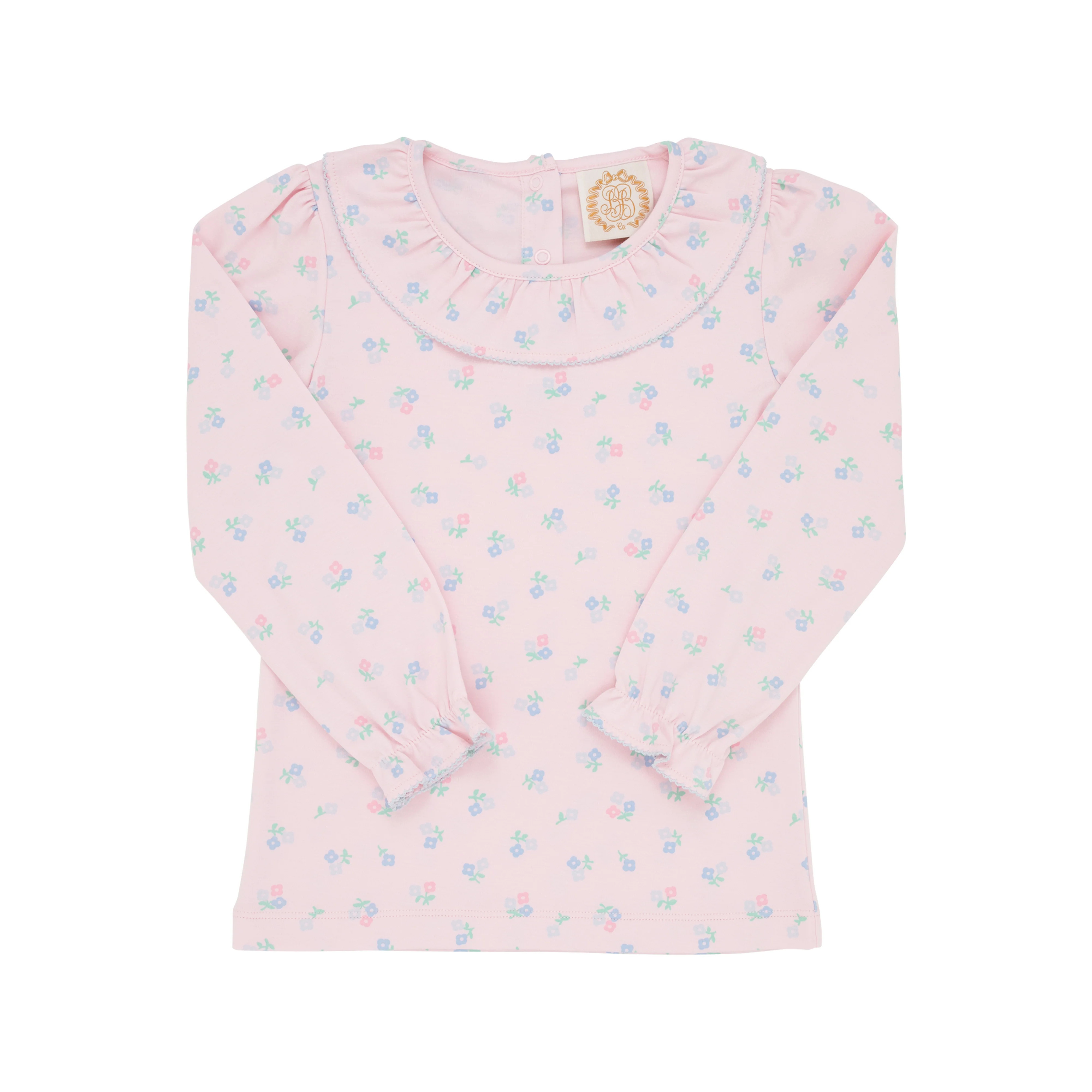 Long Sleeve Ramona Ruffle Collar Shirt & Onesie - I Pick You with Buckhead Blue | The Beaufort Bonnet Company
