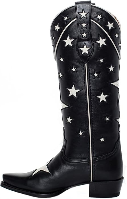 Ouepiano Cowboy Boots for Women - Wide Calf Cowgirl Boots Embroidered Mid-Calf Western Boots | Amazon (US)