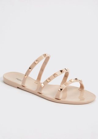 Nude Studded Strap Jelly Sandals | rue21