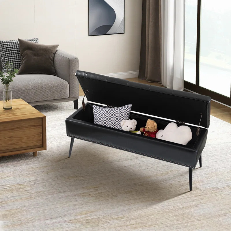 Kajana Upholstery Material Flip Top Storage Bench | Wayfair North America