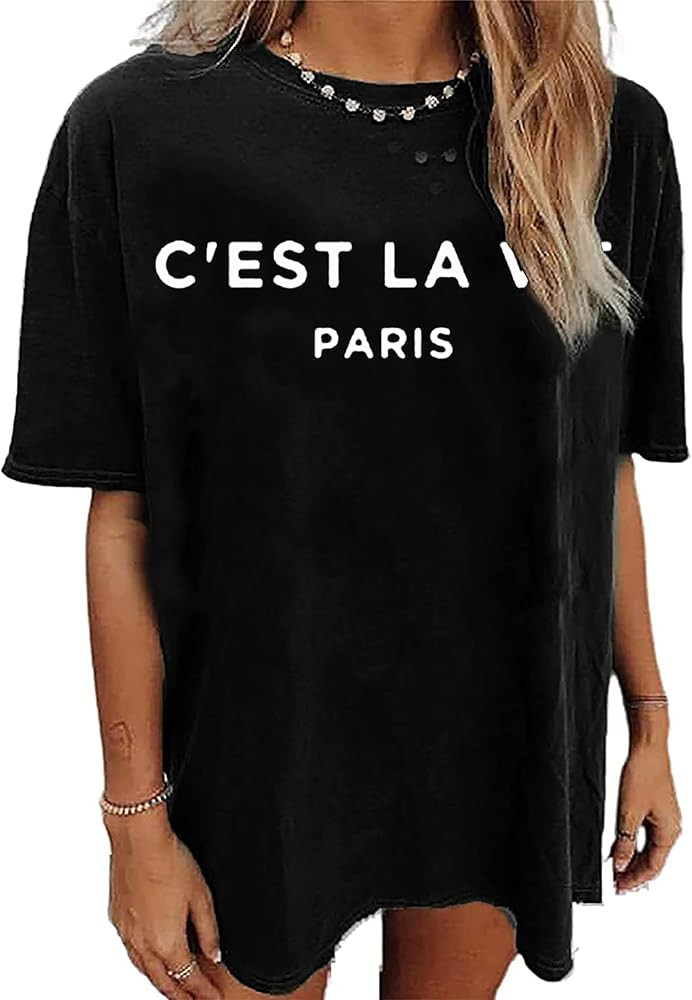 Womens Oversized T Shirt Graphic Tee Casual Summer Loose Short Sleeve Top | Amazon (US)