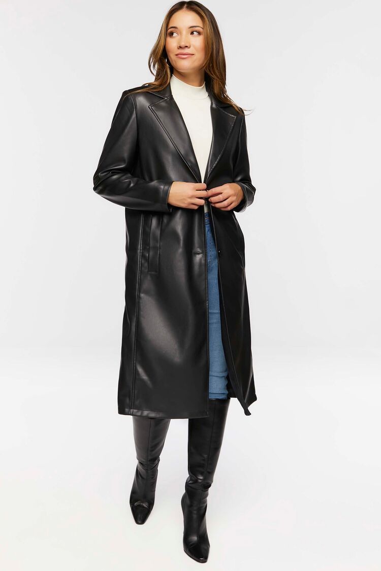 Faux Leather Trench Coat | Forever 21 | Forever 21 (US)