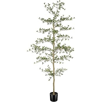 LYERSE Black Olive Tree 7ft - Faux Black Olive Tree with Natural Trunk and Realistic Leaves - Art... | Amazon (US)