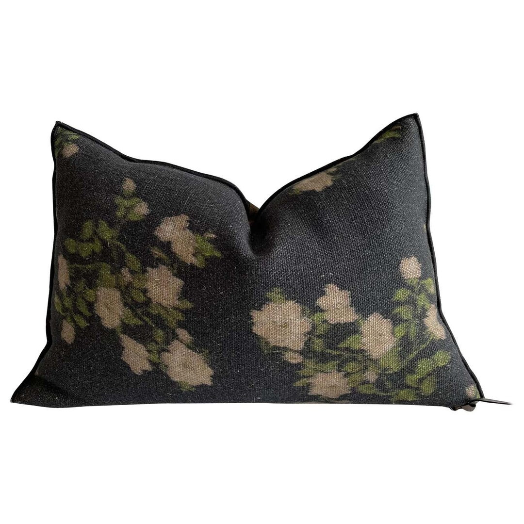Wabi Sabi French Linen Roses Lumbar Pillow | Etsy (US)