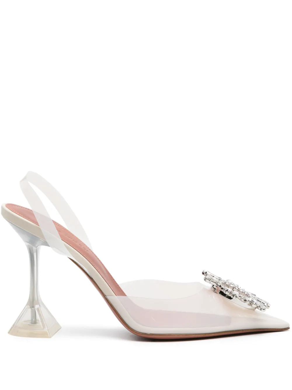 Amina Muaddi Begum Glass 95mm Pumps - Farfetch | Farfetch Global